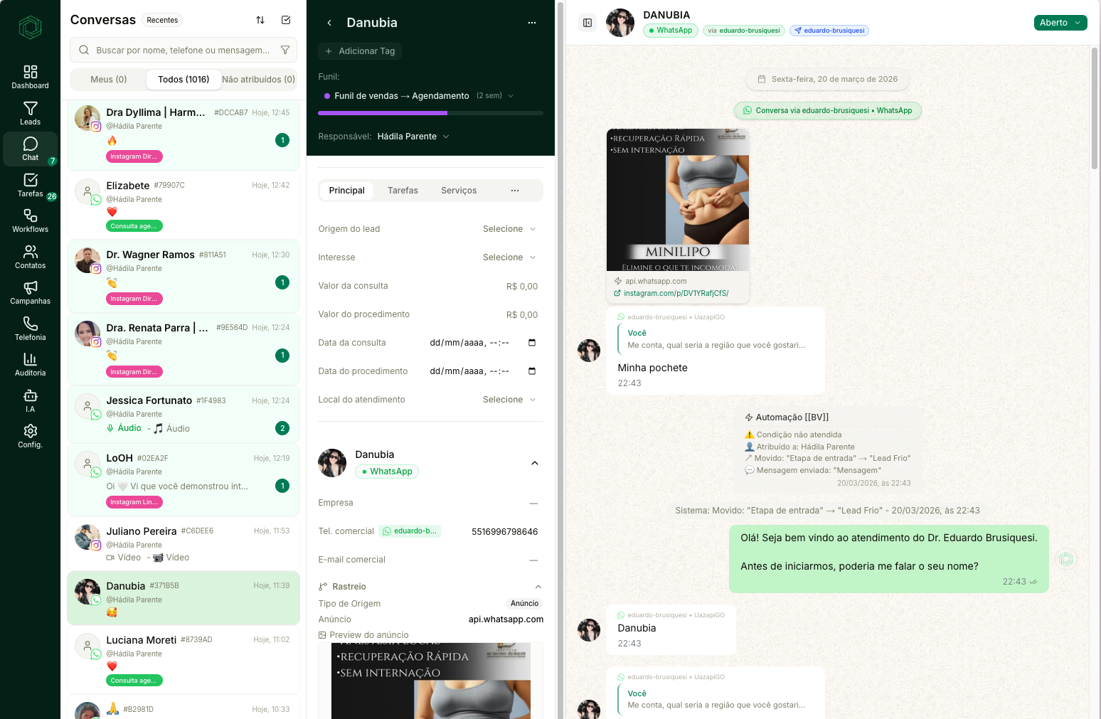 Gestão de chat unificada